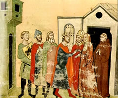 Miniatura dal Codice Chigi – Le nozze di Enrico VI e Costanza d'Altavilla